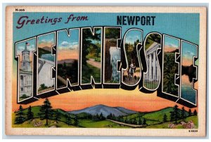 c1940's Large Letter Greetings From Newport Tennessee Multiview TN Postcard