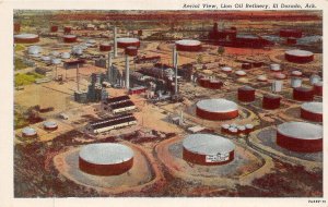 J42/ El Dorado Arkansas Postcard c1940s Aerial View Linn Oil Refinery 304