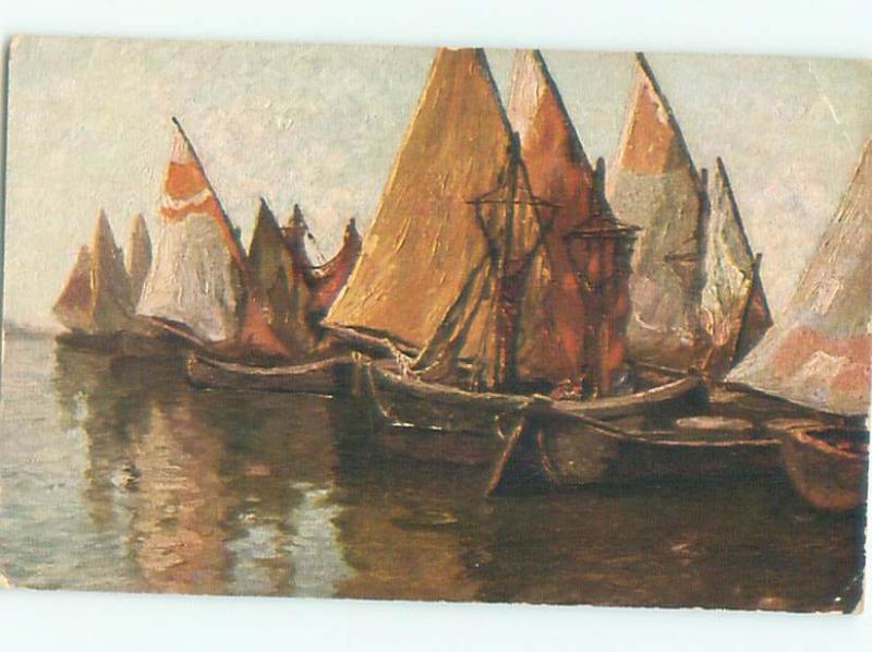 Divided-Back BOAT SCENE Great Nautical Postcard AB0403