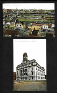 A9 Iowa, Vintage Fort Dodge Bird's Eye View and Webster county Court House