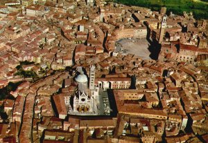 Postcard Siena General View From The Plane Buildings Panorama Dall'aereo Italy