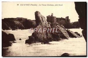 Old Postcard Île d'Yeu Facade of the old Chateau north coast