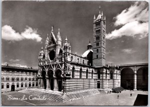 VINTAGE CONTINENTAL SIZED POSTCARD REAL PHOTO RPPC CATHEDRAL IN SIENA ITALY 1959