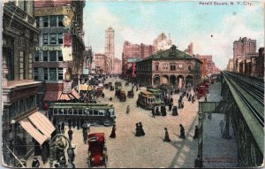 Herald Square New York City Vintage Postcard C098
