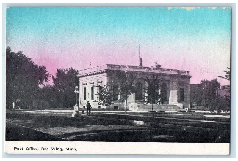 Red Wing Minnesota Postcard Post Office Exterior Building c1910 Vintage Antique