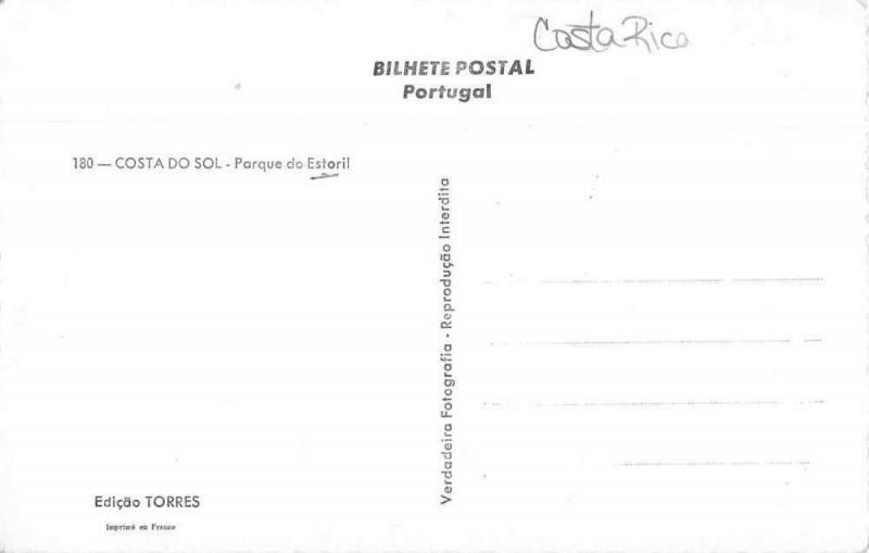 Costa do Sol Portugal Parque do Estoril Tinted Real Photo Postcard J78770