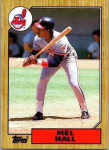 1987 Topps Baseball Card Mel Hall Cleveland Indians sk3051