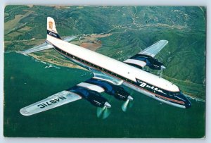 1959 Giant Delta DC-7's Velvet Ride Airplane Jamaica NY Vintage Postcard