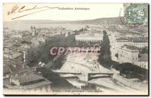 Nice - Vue Generale - Quays - Old Postcard