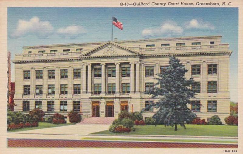 North Carolina Greensboro Guilford County Court House 1953 Curteich