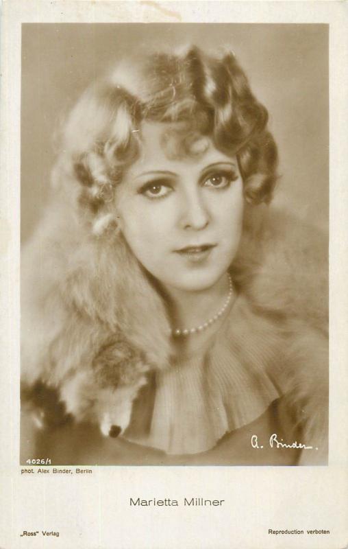 Stage & screen actress postcard cinema film stars history Marietta Millner