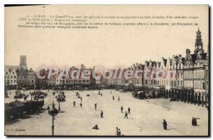 Old Postcard Arras Grand Place with its arcades and galleries gable roofs rou...