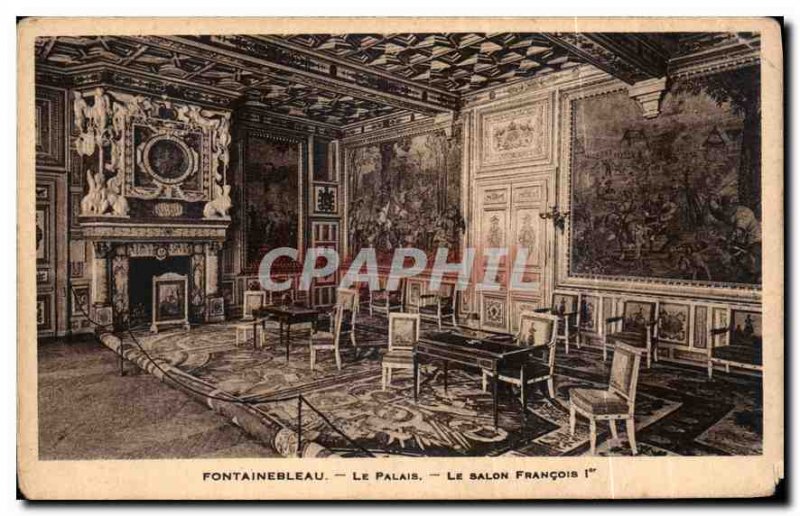 Old Postcard Fontainebleau Palace the Francois Salon 1