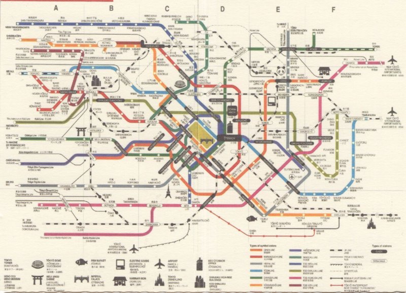 Tokyo Subway Japan Train Underground Map Postcard