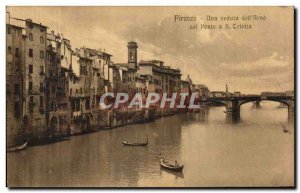 Old Postcard Firenze Una Veduta Dell Arno Ponte Col A S Trinita
