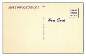 Postcard Post Office Court House Fort Scott KS Vintage Standard View Card