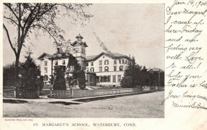 Vintage Postcard 1905 Saint Margaret's School Building Waterbury Connecticut CT