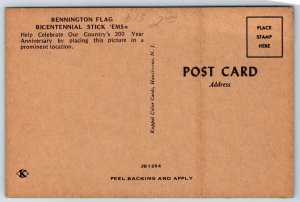 Flags~US Flag With 76 On It Bennington Flag~Vintage Postcard