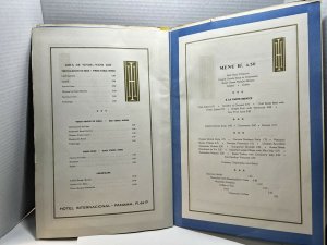 Vintage 60s Hotel Internacional Panama Dinner Menu