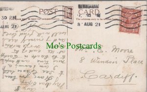 Genealogy Postcard - Moore, 8 Windsor Place, Cardiff, Wales  GL403