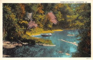 Lafayette Louisiana Vermilion Bayou, White Border Vintage Postcard U13714