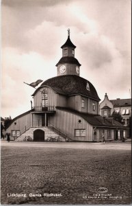 Sweden Lidköping Gamla Rådhuset Lidkoping Vintage RPPC C053