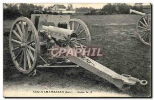 Old Postcard Army Camp Chambaran Canon Canon 75