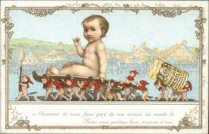 Nestle Chocolate Cocoa Giant Baby on Platerr c1900 French Postcard EXC COND