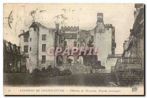 Old Postcard Around Chatel Guyon Chateau Chazeron main Facade
