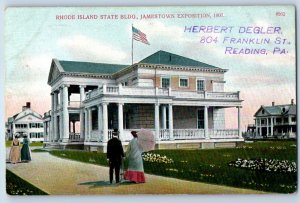 1907 Jamestown Virginia Vintage Postcard Rhode Island State Building Exterior