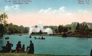 Vintage Postcard 1910's View of The Chapultepec Lake in Mexico City MX