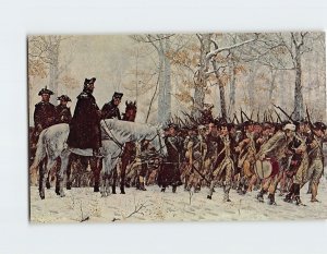 Postcard General George Washington reviews his ragged and hungry troops, PA