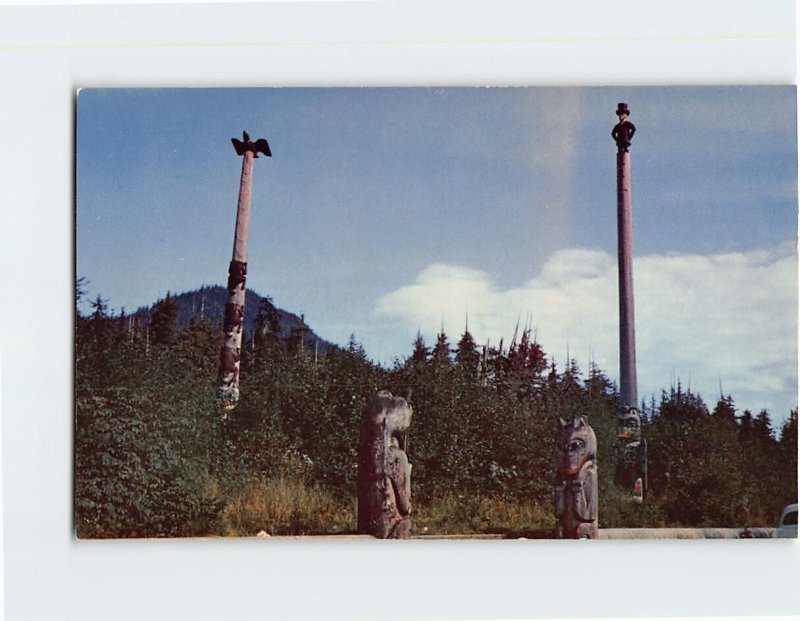 Postcard Abraham Lincoln Totem Pole, Alaska