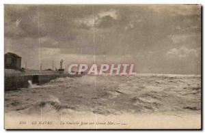 Old Postcard Le Havre New Jetee by Big Sea