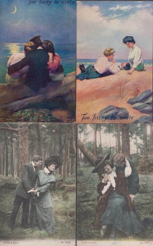 Take Just One What A Tease No Time To Write 4x Old Romance Love Postcard s