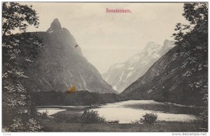 ROMSDALSHORN, Norway, 1900-1910's; View Of A Lake