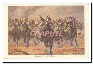 Old Postcard Charge d & # 39apres Bonnaud Hussars Dragons (militaria uniforms)