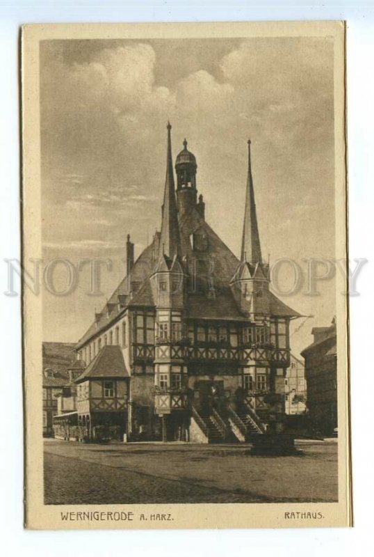 499074 GERMANY Wernigerode am Harz town hall Vintage Louis Glaser Leipzig