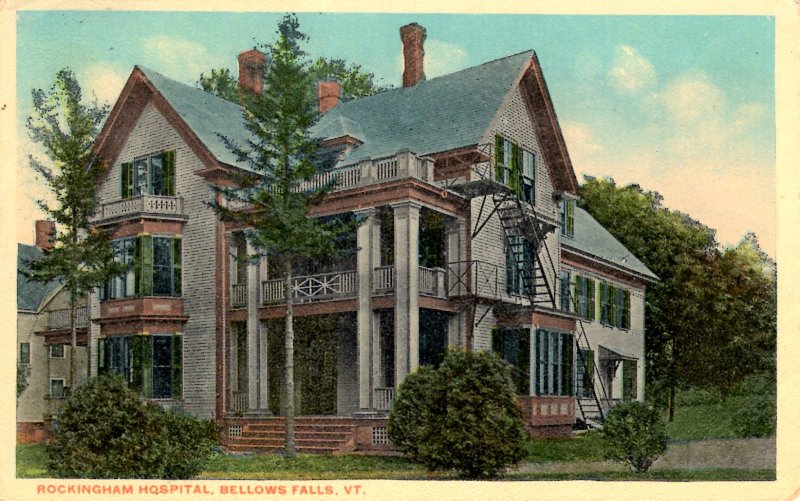 Bellows Falls, Vermont - The Rockingham Hospital - in1915