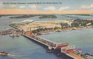 Florida Miami Beach County Causeway Connecting Miami And Miami Beach