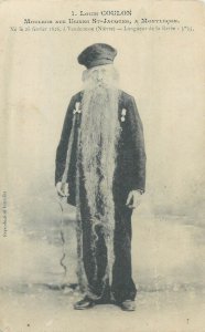 Louis Coulon Montluçon France Longest Beard Record unit of 2 postcards c.1912 