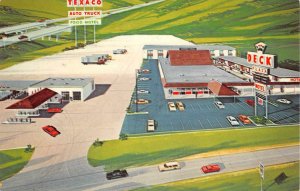 Deck Plaza, Geneseo, Illinois Roadside Texaco Station c1960s Vintage Postcard