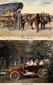 As I Came 1889 Covered Wagon As We Go Car Oklahoma 1910 postcard