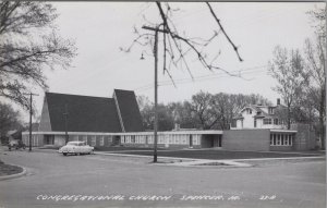 RPPC Postcard Congregational Church Spencer IA Iowa