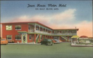 Biloxi MS Town House Motor Hotel Colorful Linen Postcard