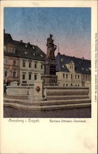 Annaberg i. Erzgeb Erzgebirge Germany Barbara Uttmann-Denkmal c1910 Postcard