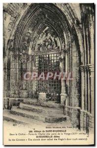 Postcard Abbey of Saint Wandrille in the door of the cloister called church d...