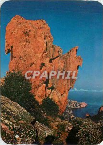 Postcard Modern Calanche of Piana Panorama Corsica Rocks hued Bloody