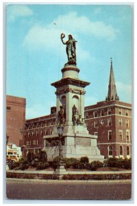 c1960's Soldier's And Sailor's Monument West Main Church Waterbury CT  Postcard