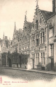 Vintage Postcard 1900's Bruges Maisons Des Corporations Belgium